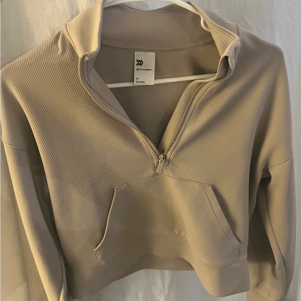 All in Motion Women's Tan Quarter-Zip Hoodie